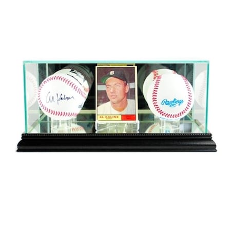 Perfect Cases Perfect Cases CRDDB-B Card and Double Baseball Display Case; Black CRDDB-B
